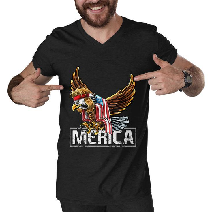 Merica Bald Eagle Mullet 4Th Of July American Flag Patriotic Gift Men V-Neck Tshirt
