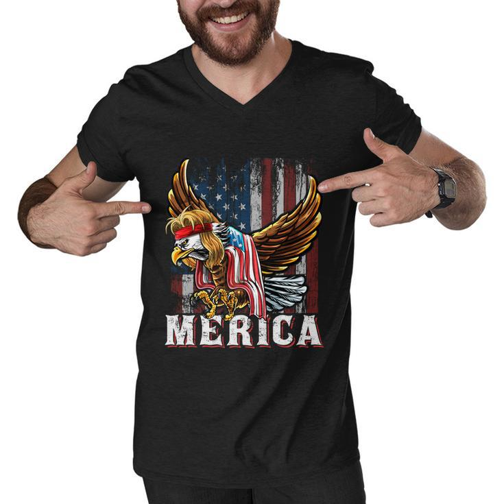 Merica Bald Eagle Mullet 4Th Of July American Flag Patriotic Meaningful Gift Men V-Neck Tshirt