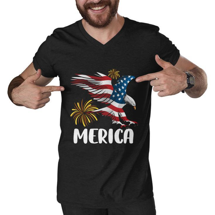 Merica Bald Eagle Mullet Cute Funny Gift 4Th Of July American Flag Meaningful Gi Men V-Neck Tshirt