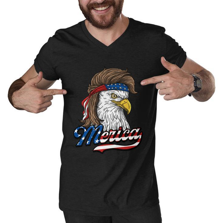 Merica Cute Gift Patriotic Usa Eagle Of Freedom Cute Gift 4Th Of July Gift Men V-Neck Tshirt