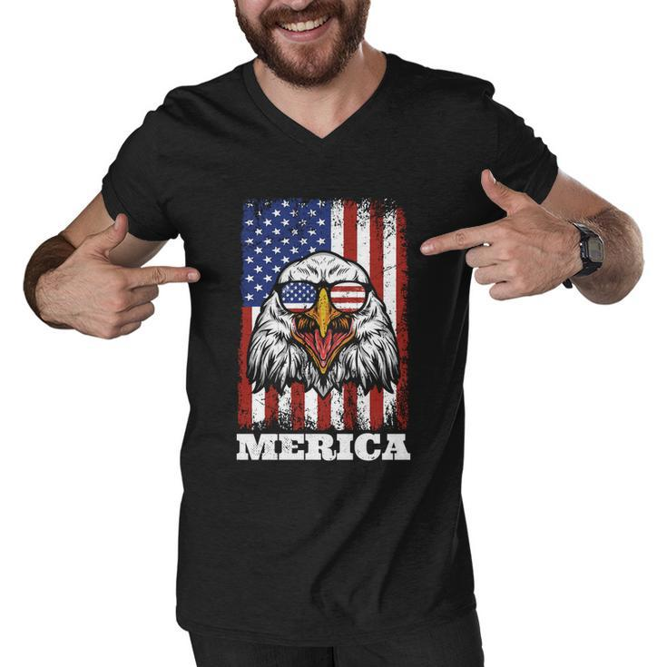 Merica Eagle Mullet 4Th Of July American Flag Stars Stripes Gift Men V-Neck Tshirt
