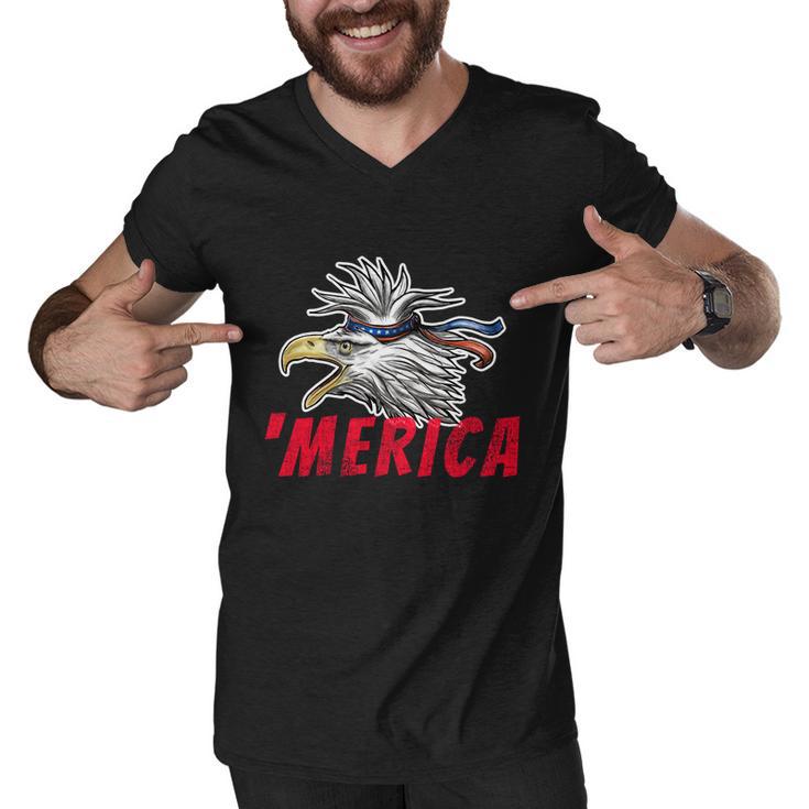 Merica Usa Bald Eagle Mullet Distressed 4Th Of July Gift Funny Gift Men V-Neck Tshirt