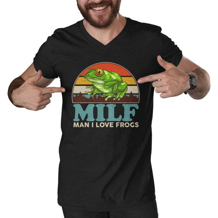 Milf Man I Love Frogs Tshirt Men V-Neck Tshirt