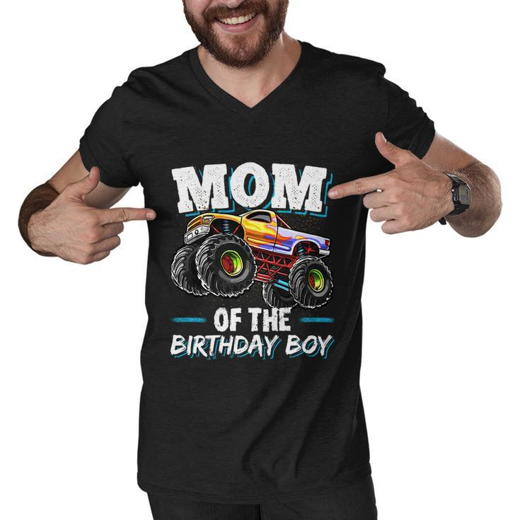Mom Of The Birthday Boy Monster Truck Birthday Novelty Gift Men V-Neck Tshirt