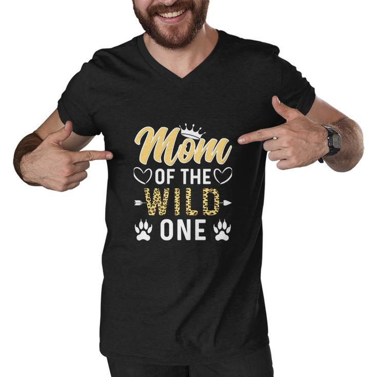 Mom Of The Wild One Funny 1St Birthday Men V-Neck Tshirt