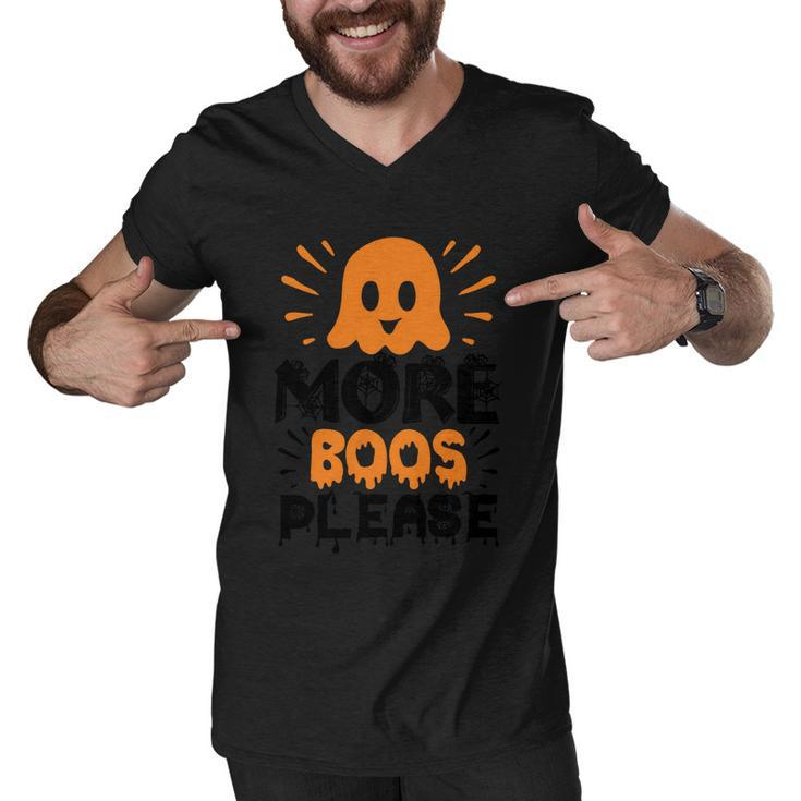 More Boos Please Boo Ghost Halloween Quote Men V-Neck Tshirt