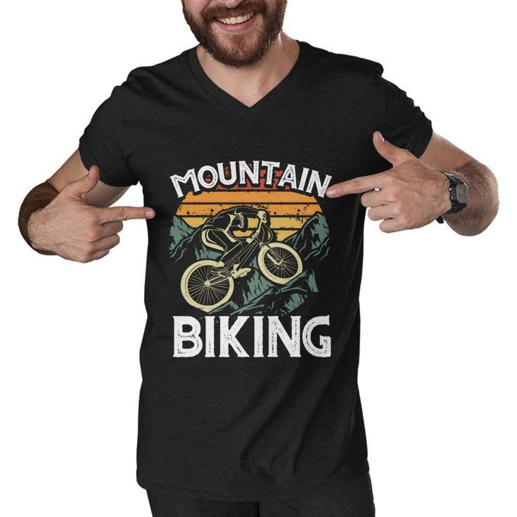 Mountain Bike Cycling Bicycle Mountain Biking Gift Tshirt Men V-Neck Tshirt