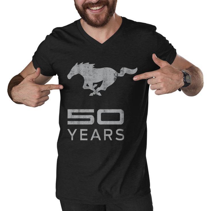 Mustang 50 Years Tshirt Men V-Neck Tshirt