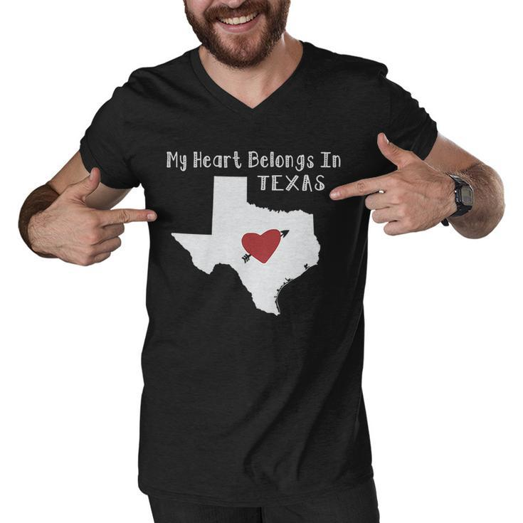 My Heart Belongs In Texas Men V-Neck Tshirt
