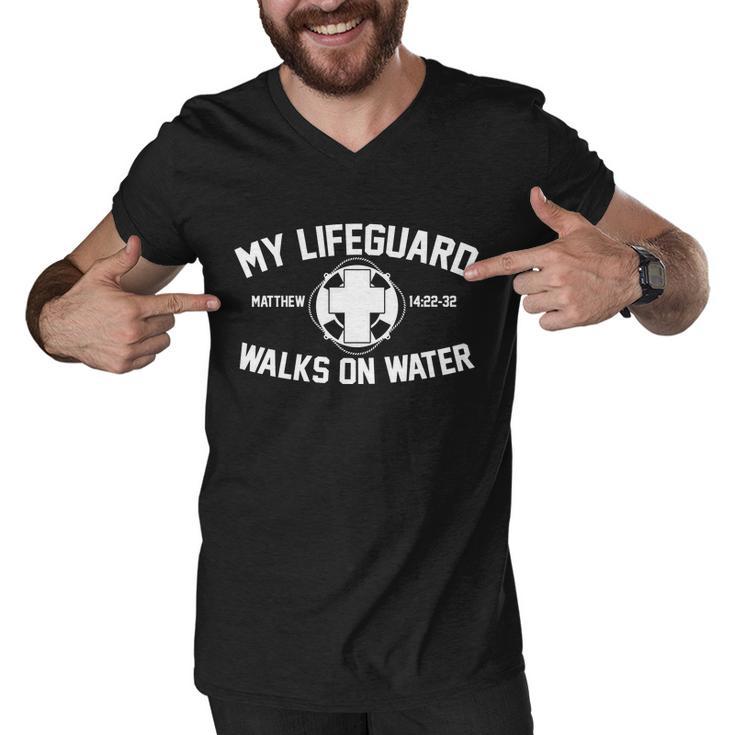 My Lifeguard Walks On Water Jesus Saves Tshirt Men V-Neck Tshirt