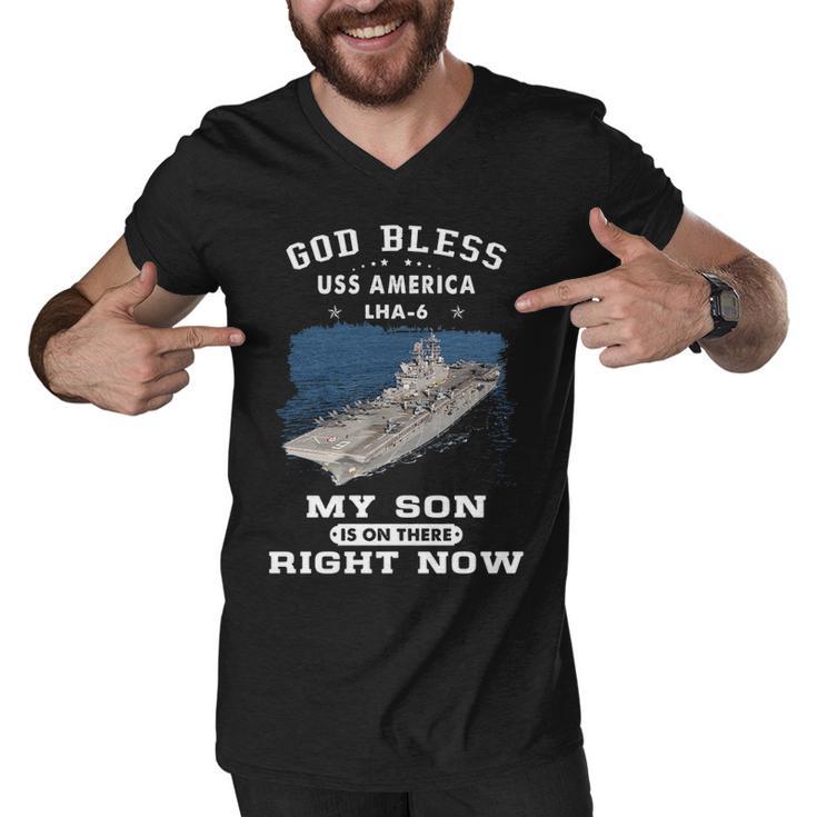 My Son Is On Uss America Lha  Men V-Neck Tshirt