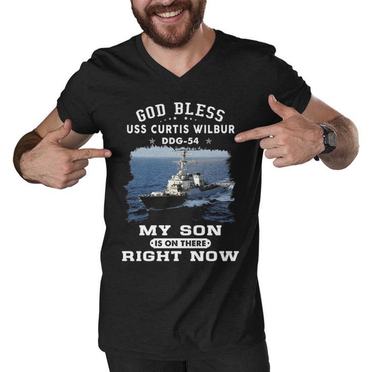 My Son Is On Uss Curtis Wilbur Ddg  Men V-Neck Tshirt