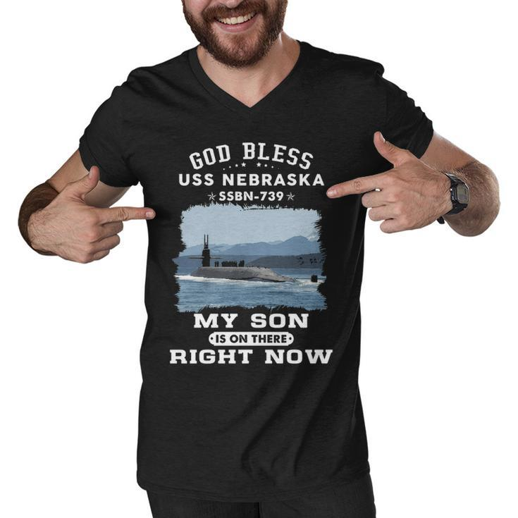 My Son Is On Uss Nebraska Ssbn  Men V-Neck Tshirt