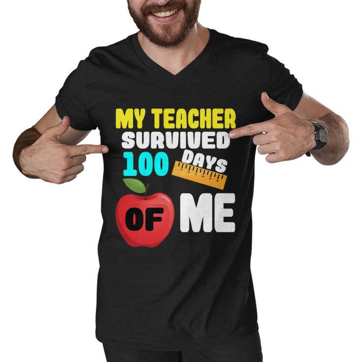 My Teacher Survived 100 Days Of Me V2 Men V-Neck Tshirt
