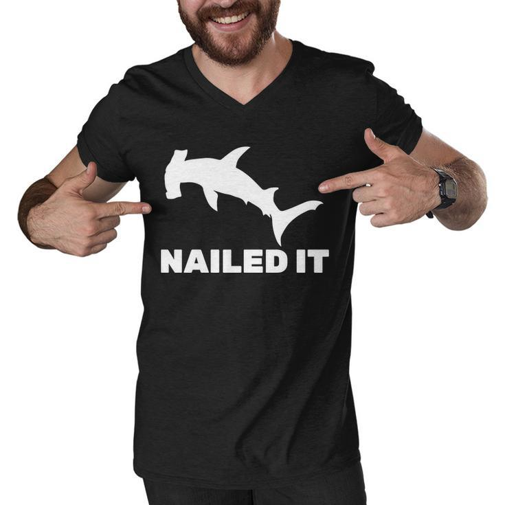 Nailed It Hammerhead Shark Men V-Neck Tshirt