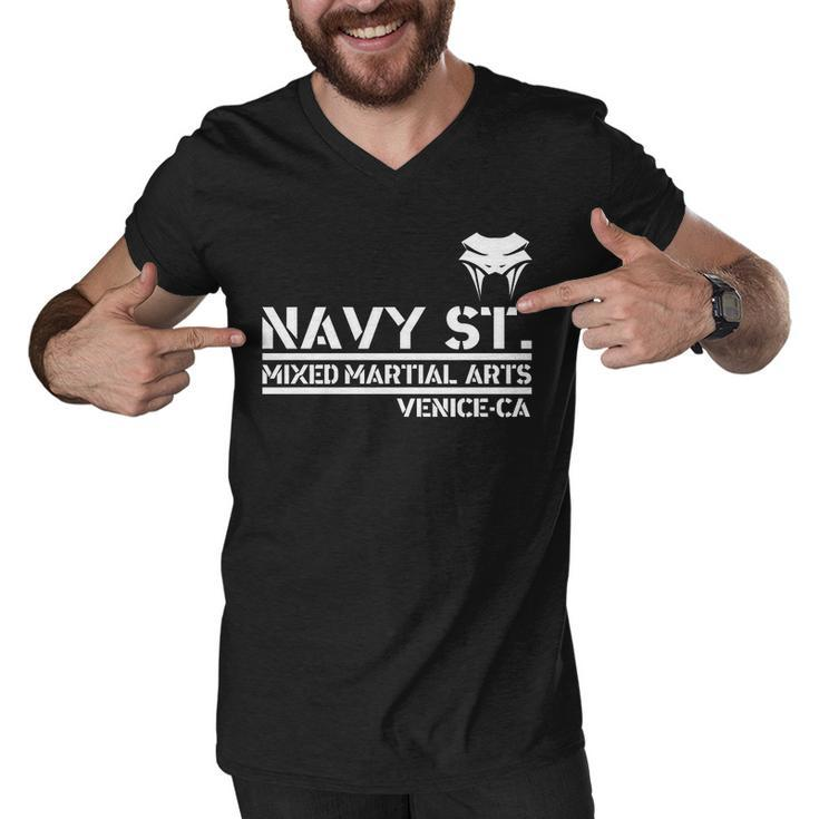 Navy St Mix Martial Arts Venice California Snake Logo Tshirt Men V-Neck Tshirt