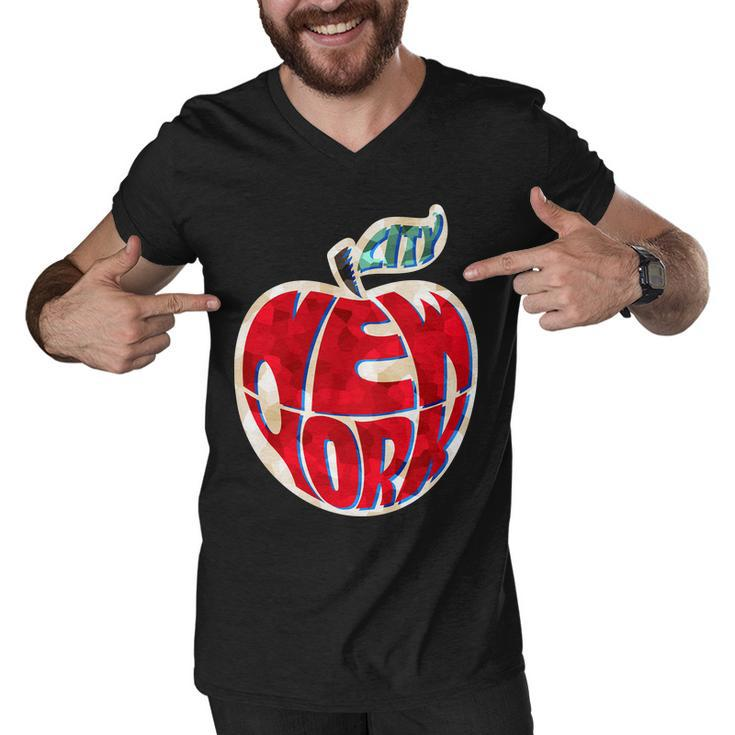 New York City Big Apple V2 Men V-Neck Tshirt
