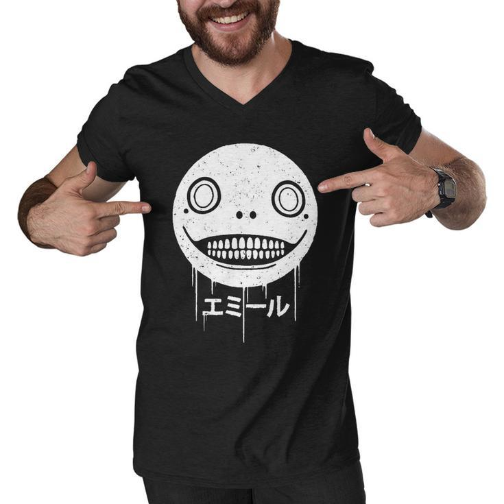 Nier Creepy Face Men V-Neck Tshirt
