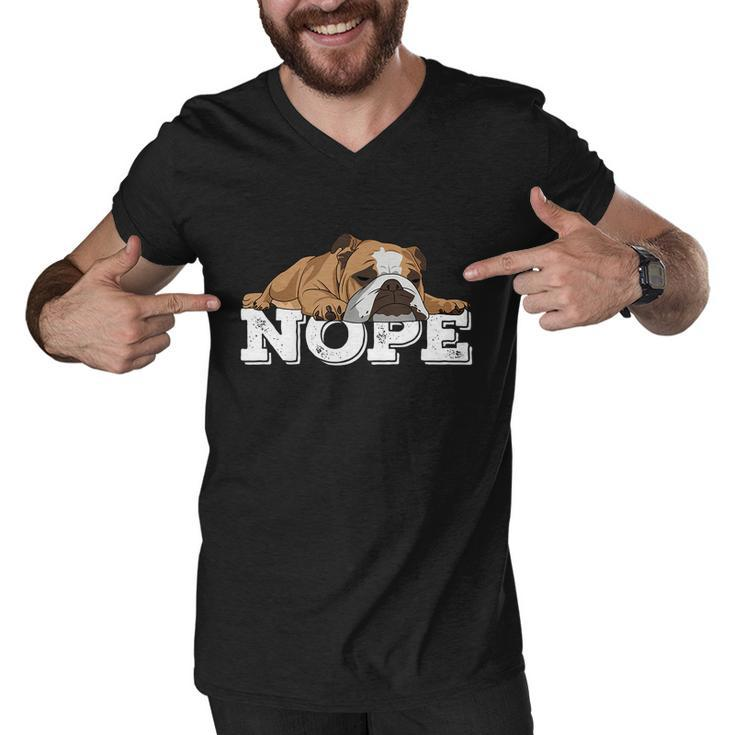 Nope Lazy English Bulldog Dog Lover Tshirt Men V-Neck Tshirt
