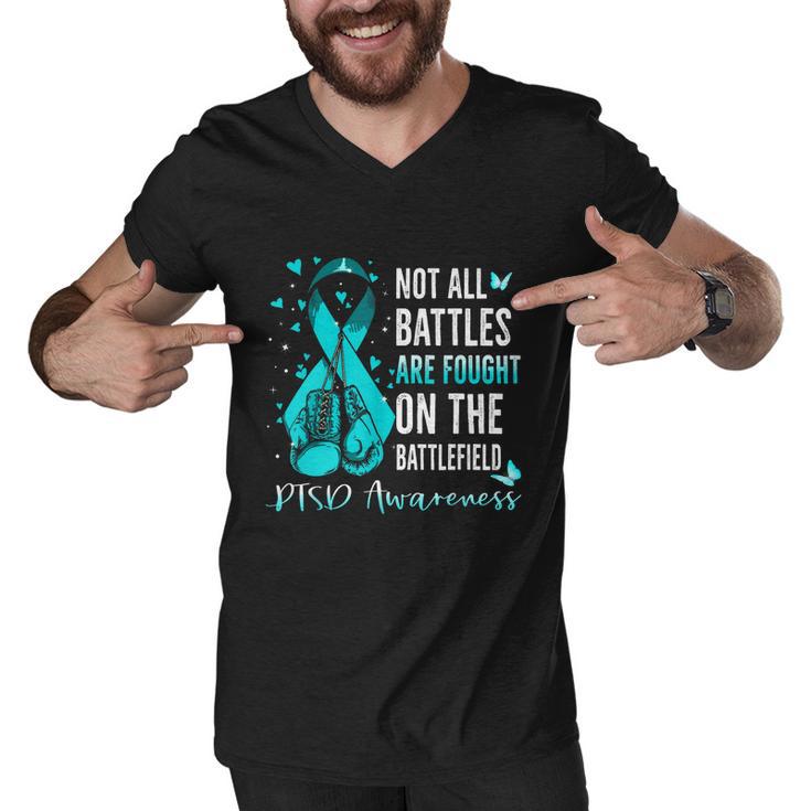 Not All Battles Are Fought On The Battlefield Ptsd Awareness Men V-Neck Tshirt