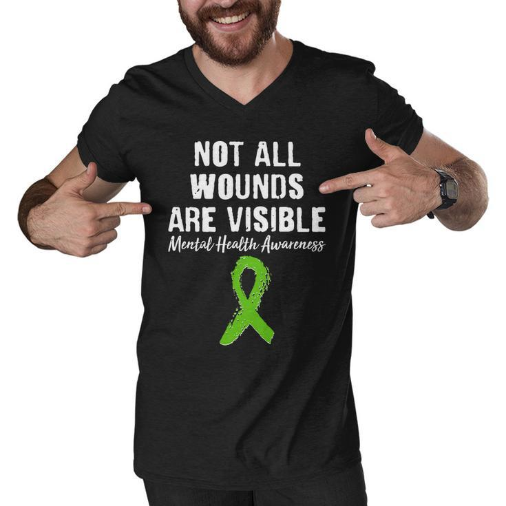 Not All Wounds Are Visible Mental Health Awareness Men V-Neck Tshirt
