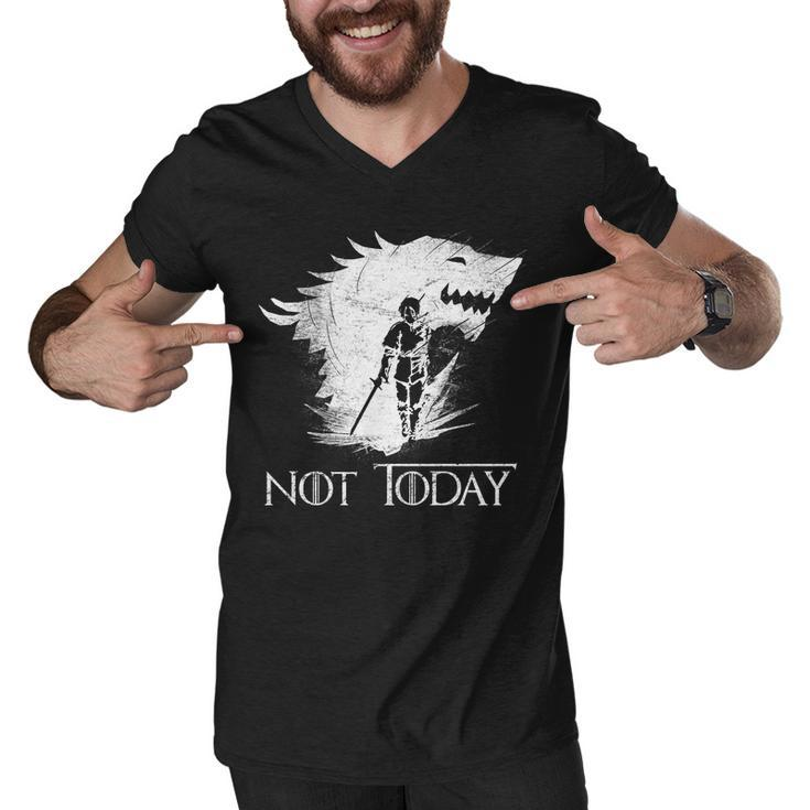 Not Today Arya Wolf Tshirt Men V-Neck Tshirt