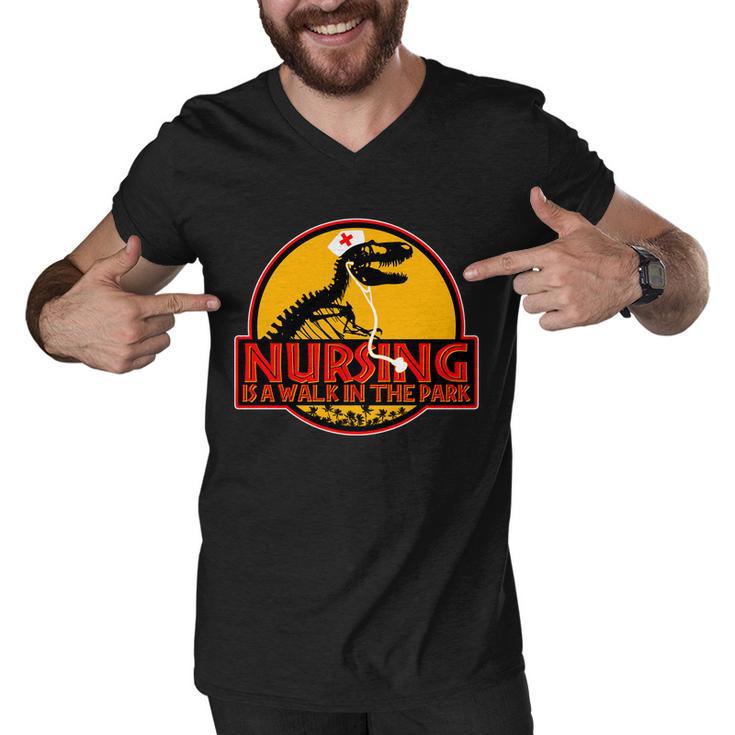 Nursing Is A Walk In The Park Funny Tshirt Men V-Neck Tshirt