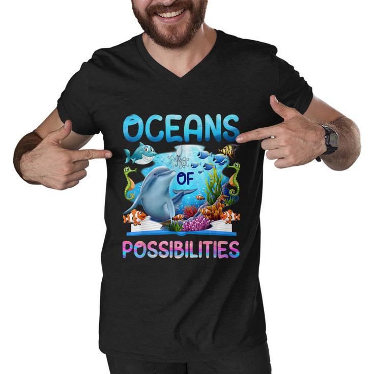 Oceans Of Possibilities Summer Reading 2022 Librarian Men V-Neck Tshirt