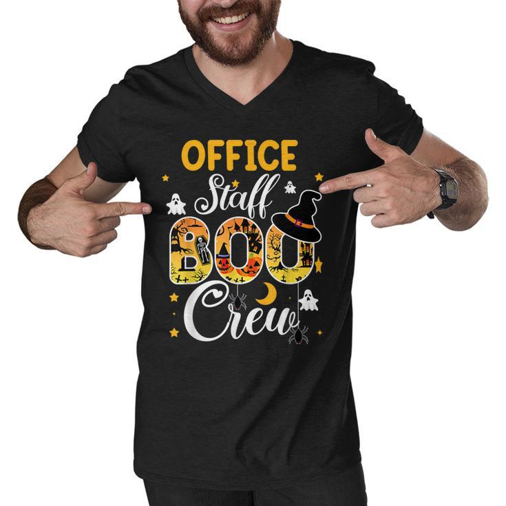 Office Staff Boo Crew Funny Halloween Matching Costume  Men V-Neck Tshirt