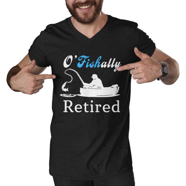 Ofishally Retired Funny Fisherman Retirement Men V-Neck Tshirt