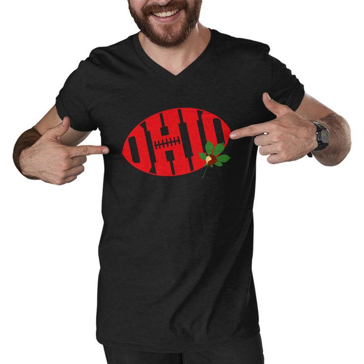 Ohio State Buck Eye Football Men V-Neck Tshirt