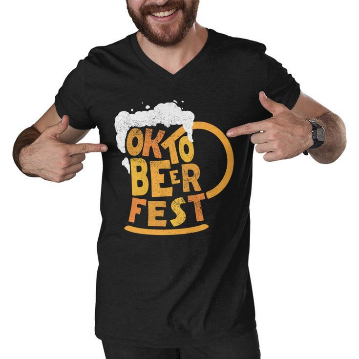 Oktoberfest Beer Fest Logo Men V-Neck Tshirt