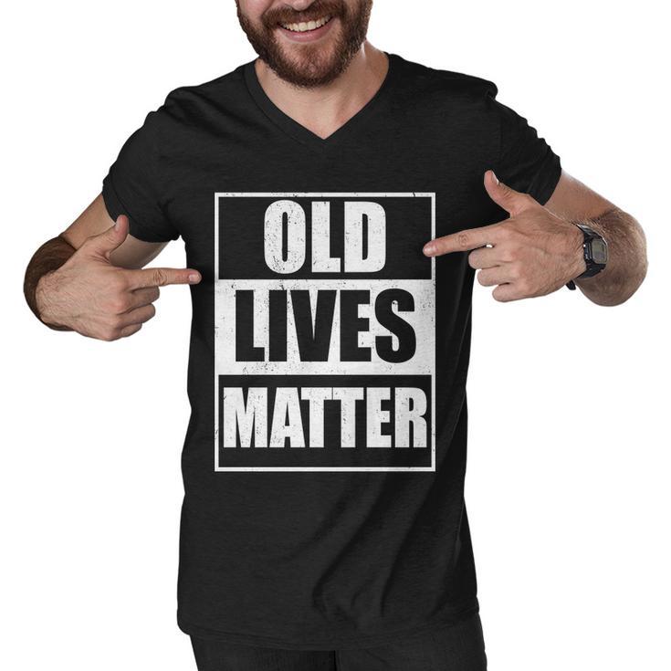 Old Lives Matter Distressed Logo V2 Men V-Neck Tshirt