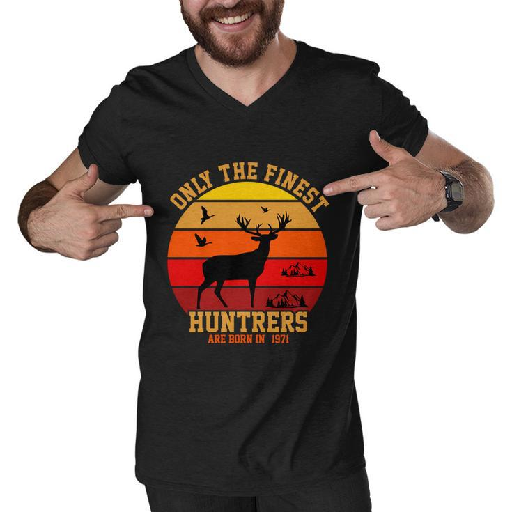 Only The Finest Hunters Are Born In 1971 Halloween Quote Men V-Neck Tshirt