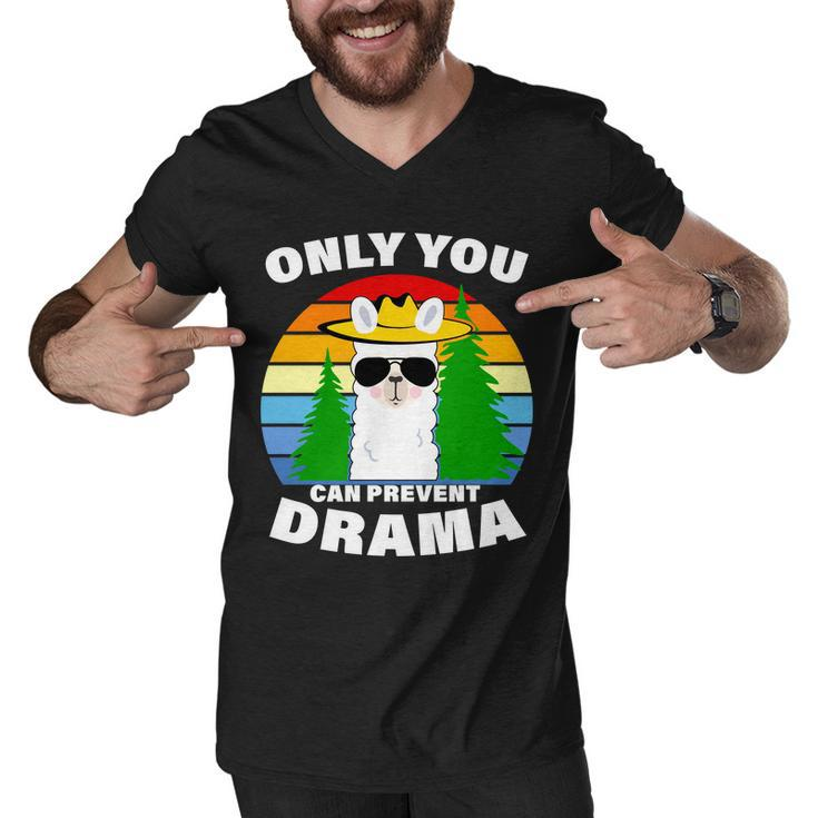 Only You Can Prevent Drama Llama Men V-Neck Tshirt