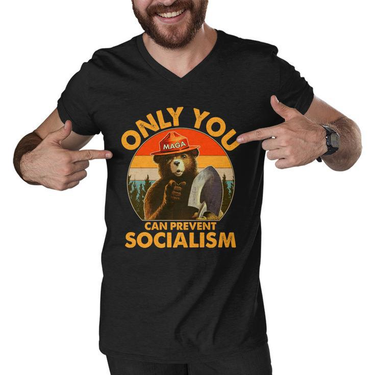 Only You Can Prevent Socialism Vintage Tshirt Men V-Neck Tshirt