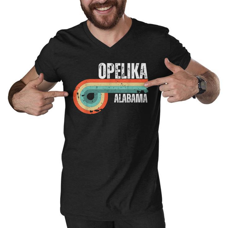 Opelika City Alabama State Vintage Retro Souvenir  Men V-Neck Tshirt