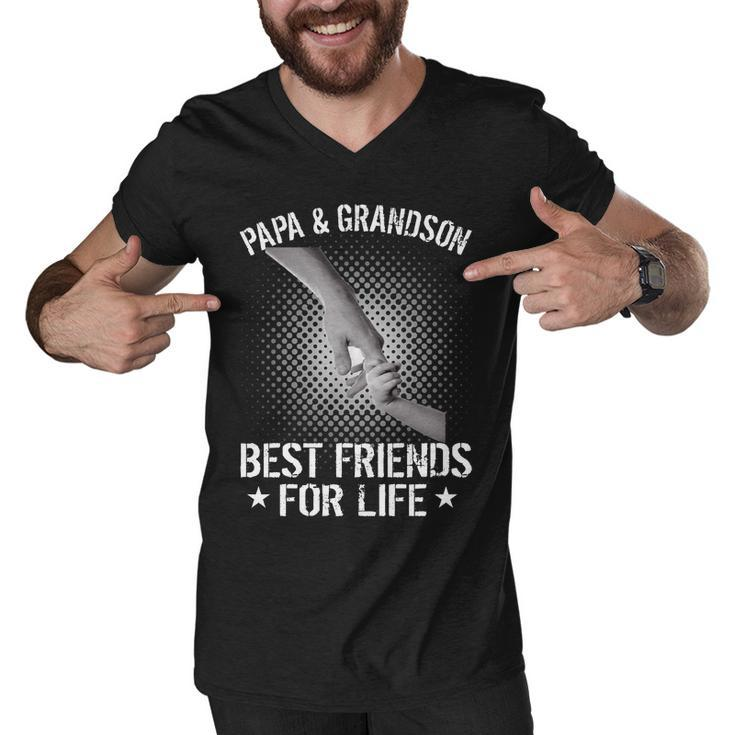 Papa And Grandson Best Friends For Life Men V-Neck Tshirt