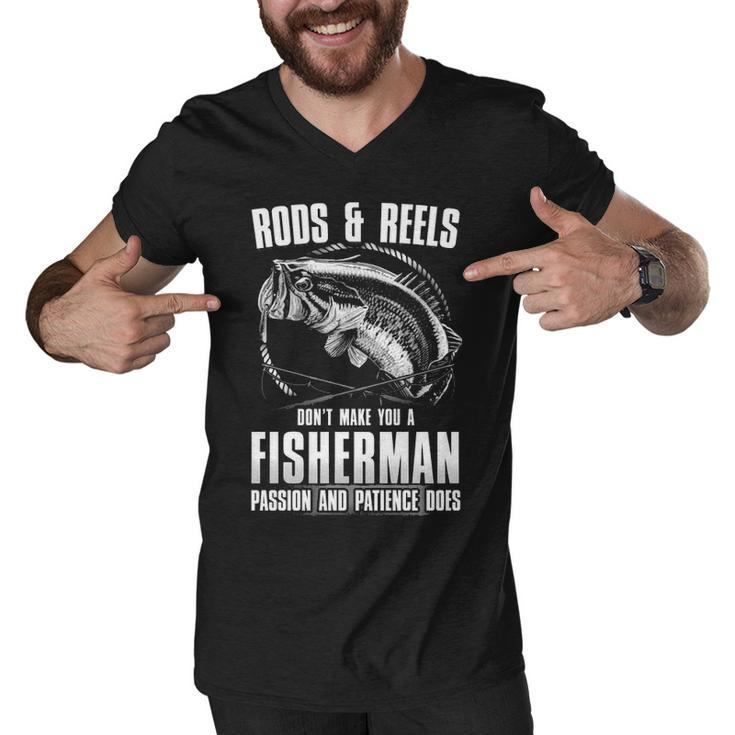 Passion & Patience Makes You A Fisherman Men V-Neck Tshirt