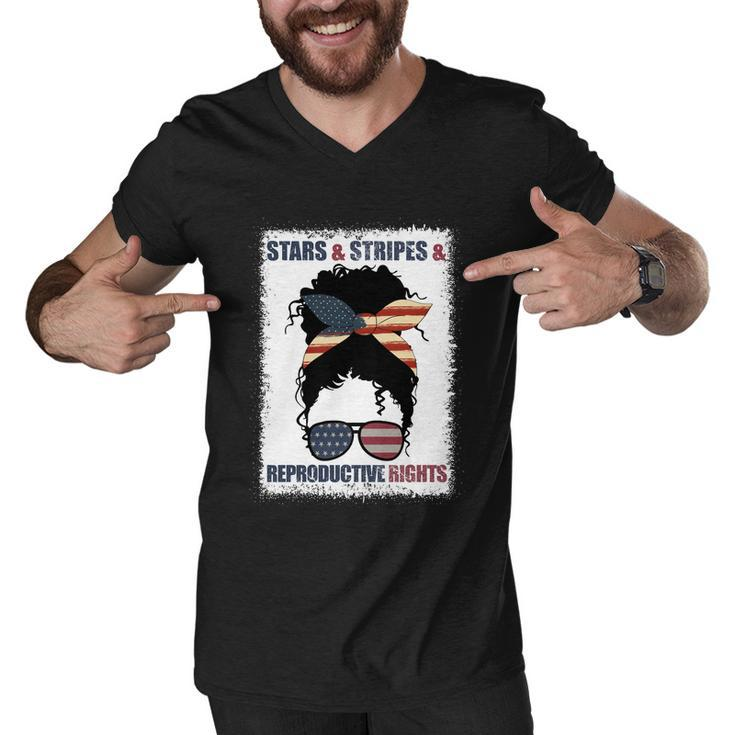 Patriotic 4Th Of July Stars Stripes And Reproductive Rights Meaningful Gift Men V-Neck Tshirt