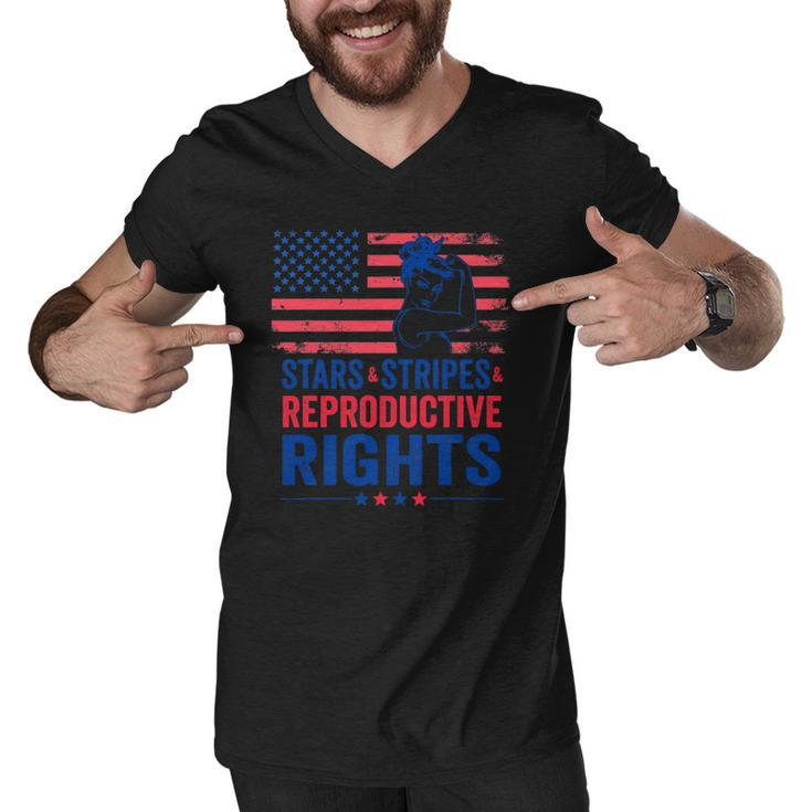 Patriotic 4Th Of July  Stars Stripes Reproductive Right Men V-Neck Tshirt