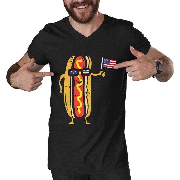 Patriotic Hot Dog American Flag Usa Funny 4Th Of July Fourth Men V-Neck Tshirt