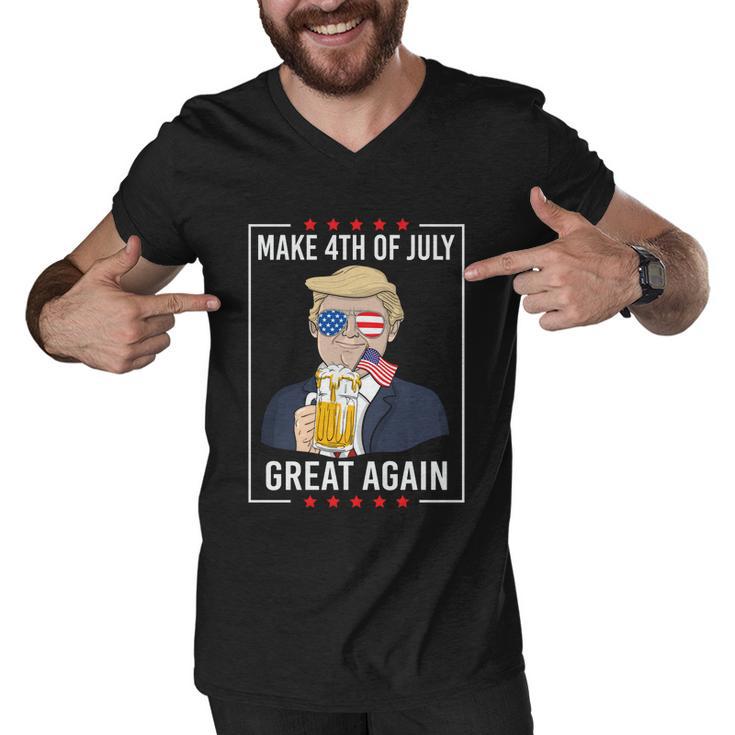 Patriotic Make 4Th Of July Great Again Trump Ing Beer Gift Men V-Neck Tshirt