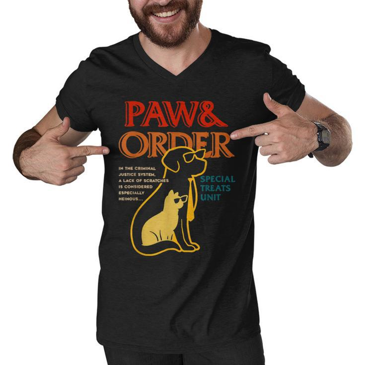 Paw And Order Special Feline Unit Pets Training Dog And Cat  Men V-Neck Tshirt