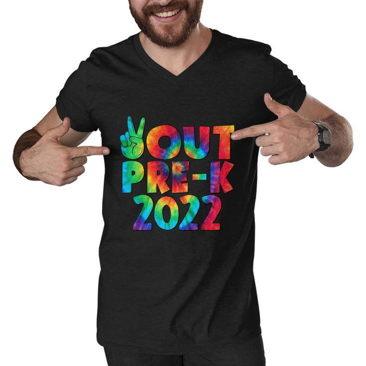 Peace Out Pregiftk 2022 Tie Dye Happy Last Day Of School Funny Gift Men V-Neck Tshirt