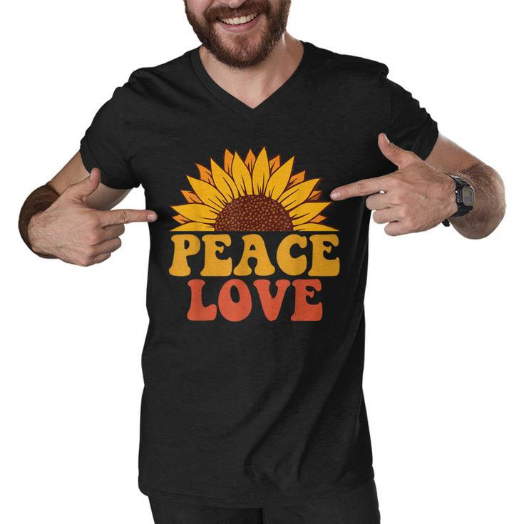 Peace Sign Love 60S 70S Tie Dye Hippie Halloween Costume  V8 Men V-Neck Tshirt