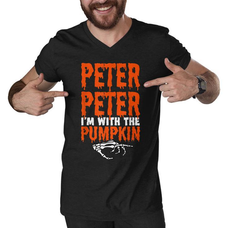 Peter Im With The Pumpkin Halloween Costume Couple Men V-Neck Tshirt