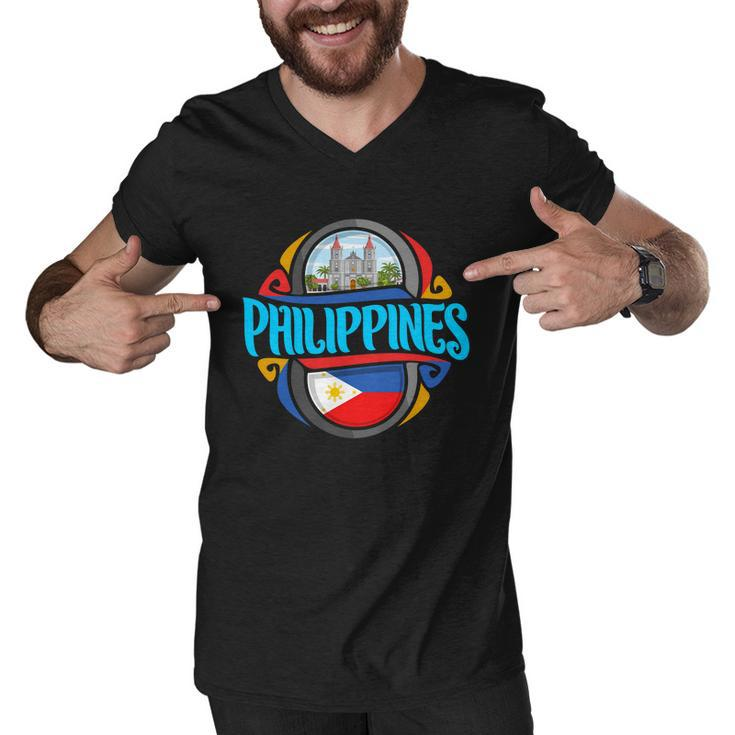 Philippines V2 Men V-Neck Tshirt