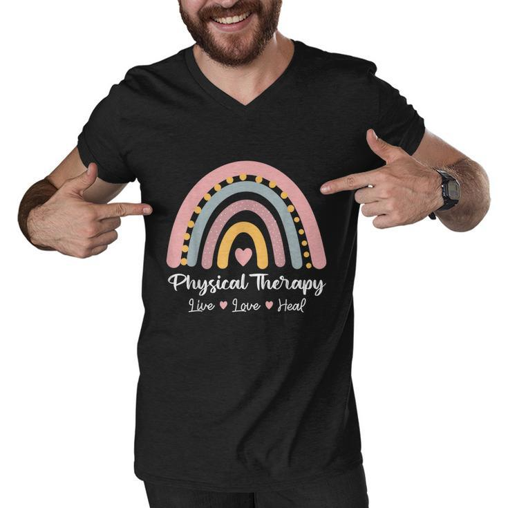 Physical Therapy Pediatric Therapist Pt Month Rainbow Cute Graphic Design Printed Casual Daily Basic Men V-Neck Tshirt