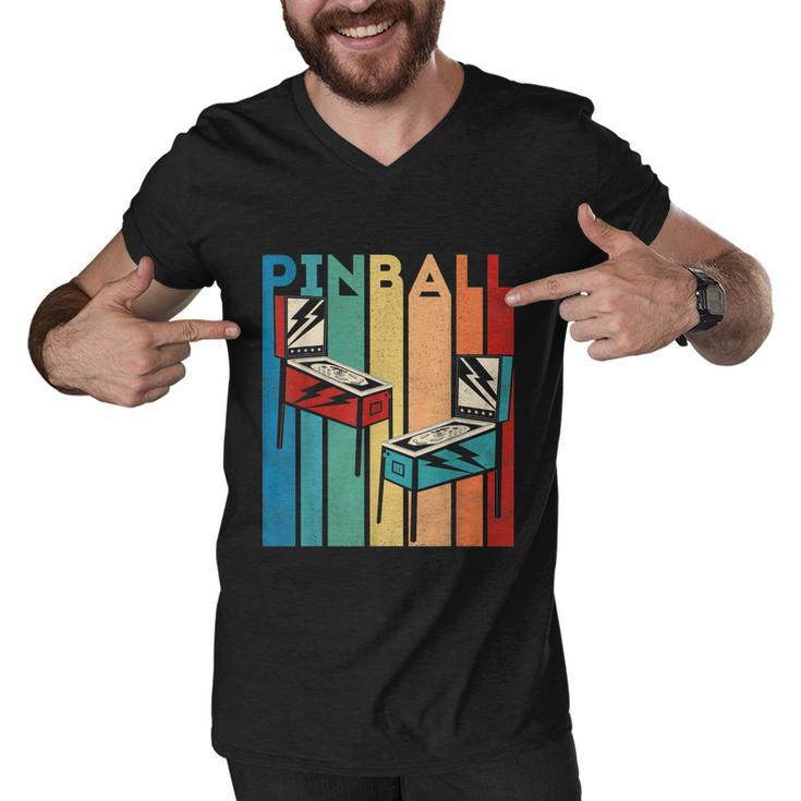 Pinball Retro Vintage Multiball Pinball Machine Arcade Game Men V-Neck Tshirt